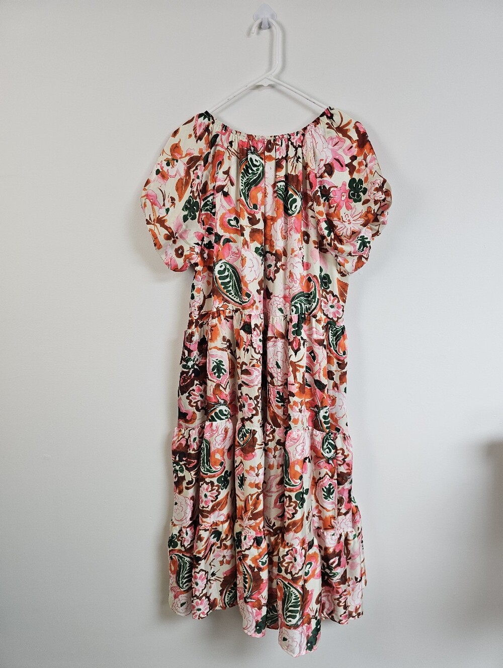 Ivy City Co Harvey Floral Paisley Puff Sleeve Flowy Midi Dress - Picture 8 of 8